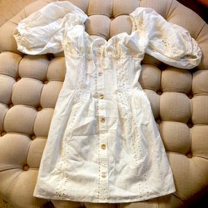 White lace mini dress